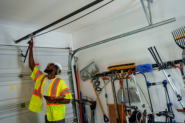 Professional Garage Door Panel Replacement technician working in Byng, OK